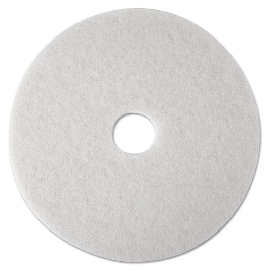 MMM20313 Low-Speed Super Polishing Floor Pads 4100, 27" Diameter, White, 5/carton