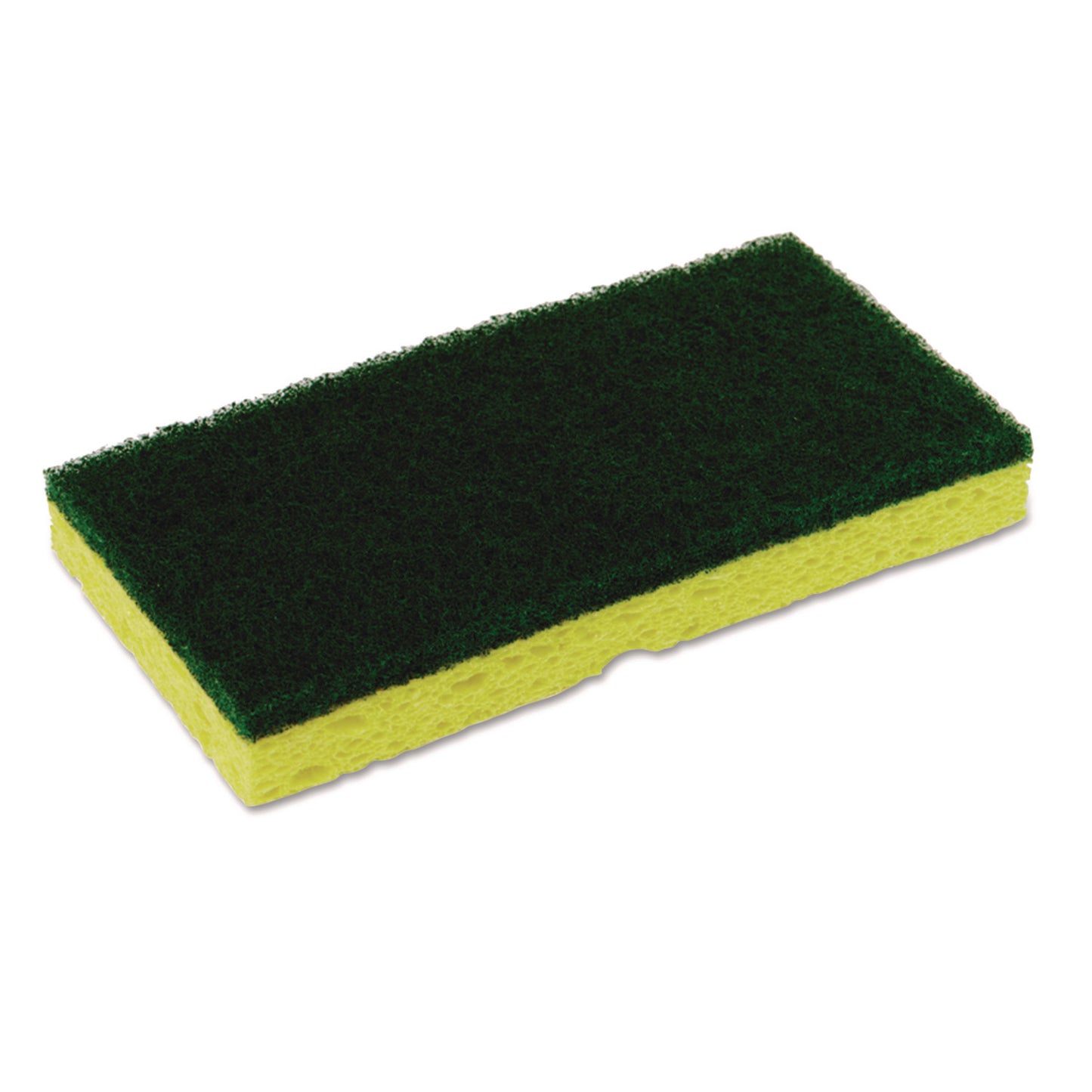 CMCSS652 Medium-Duty Scrubber Sponge, 3.13 x 6.25, 0.88" Thick, Yellow/Green, 5/Pack, 8 Packs/Carton