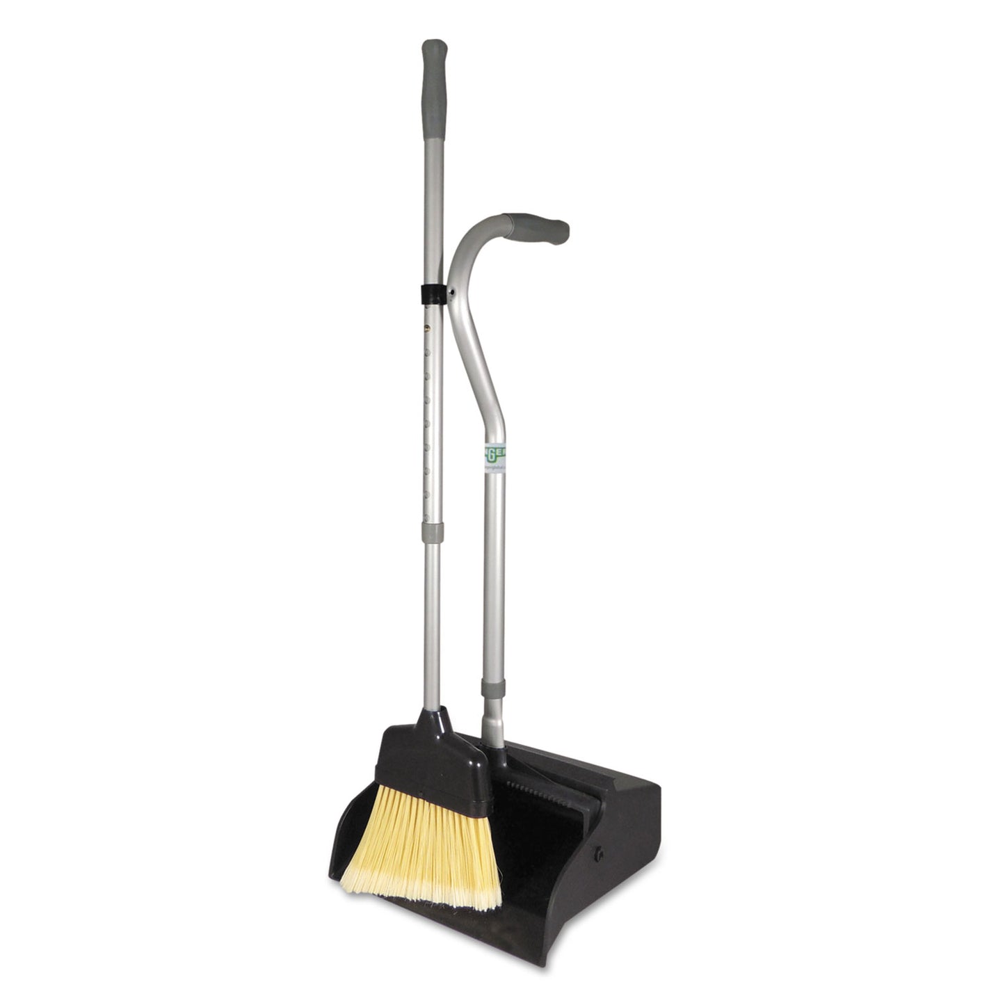 UNGEDTBG Telescopic Ergo Dust Pan With Broom, 12w X 45h, Metal, Gray/silver