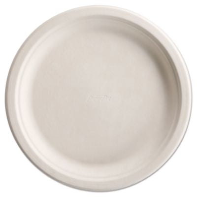 HUH25776 PaperPro Naturals Molded Fiber Dinnerware, Round Plates, 10.5" dia, Natural, 125/Pack, 4 Packs/Carton