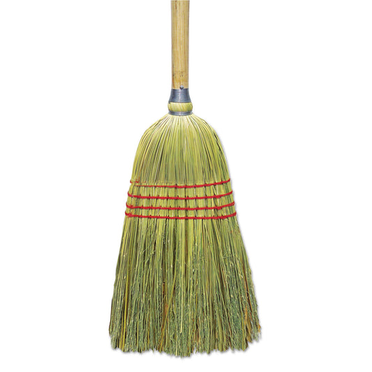 BWKBR10012 Upright Corn/Fiber Broom, 56" Overall Length, Natural, 6/Carton