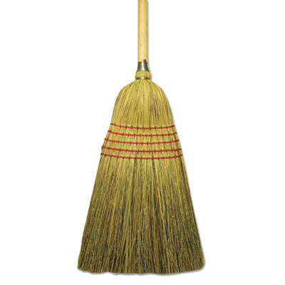 BWKBR10004 Corn/fiber Brooms, Corn/yucca Bristles, 53.5" Overall Length, Natural, 6/carton BOARDWALK