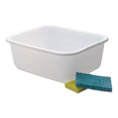 RCP2951ARWHTCT Microban Dishpan, 4.5 Gal, 14.5" X 12.5" X 5.7", White, 6/carton