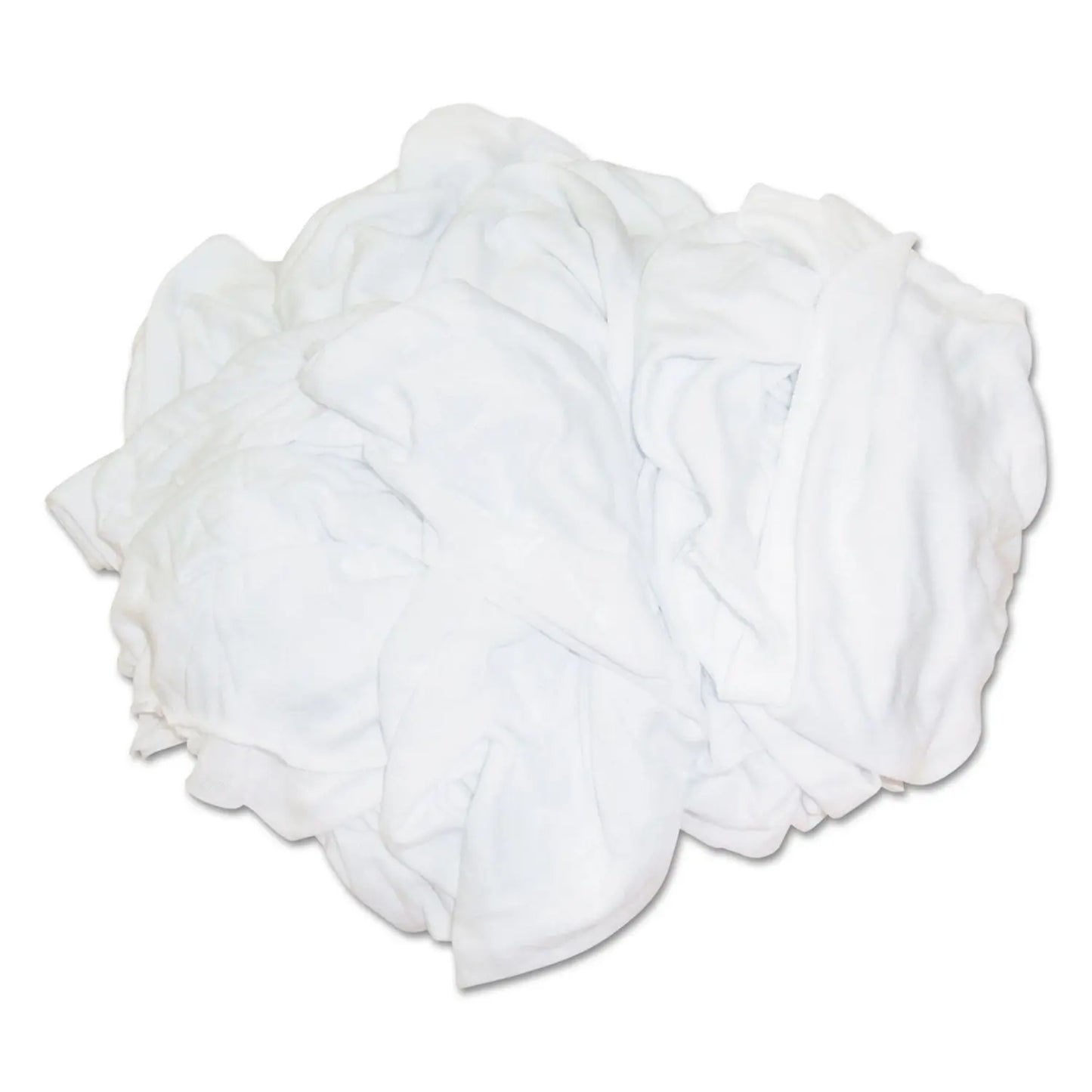 HOS45525BP New Bleached White T-Shirt Rags, Multi-Fabric, 25 Lb Polybag HOSPECO