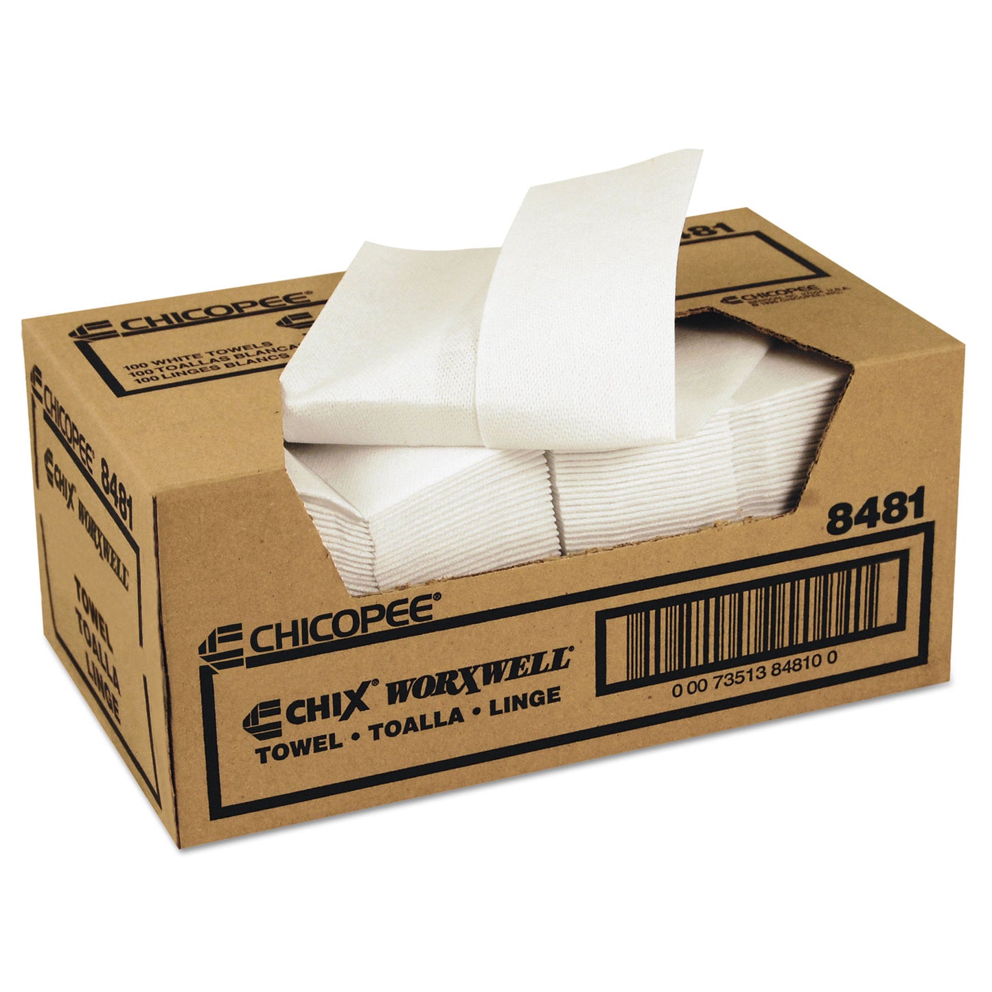 CHI8481 Durawipe Shop Towels, 13 X 15, Z Fold, White, 100/carton