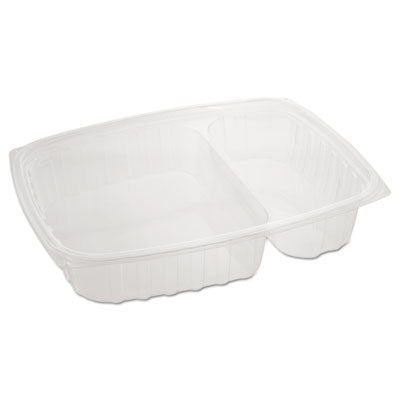 DCCC30DE2R ClearPac Containers, 2 Compartments, 32.8 oz, 7.4 x 9 x 1.7, Clear, Plastic, 63/Pack, 4 Packs/Carton