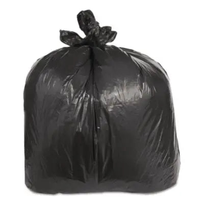 TRNML3858XH Low-Density Can Liners, 60 gal, 2.4 mil, 38" x 58", Black, Flat Pack, 100/Carton TRINITY PLASTICS INC.