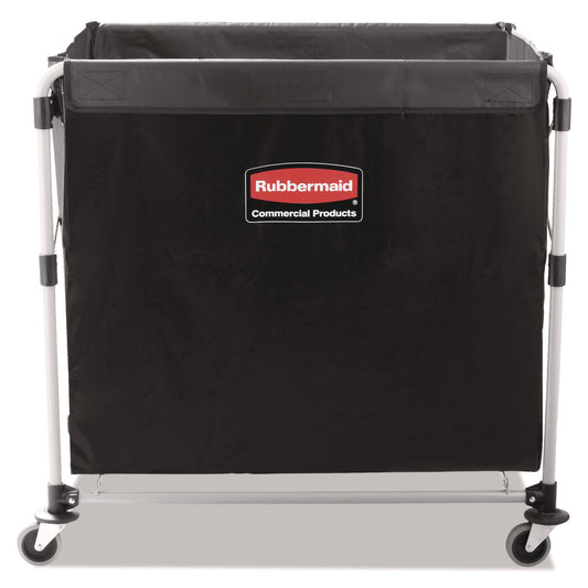 RCP1881750 One-Compartment Collapsible X-Cart, Synthetic Fabric, 9.96 cu ft Bin, 24.1" x 35.7" x 34", Black/Silver