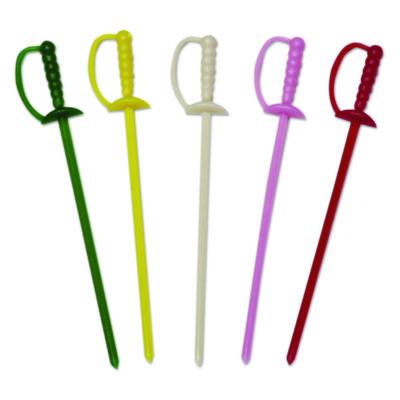 RPPRP147 Sword Picks, Plastic, 3.25", Assorted Colors, 10,000/Carton