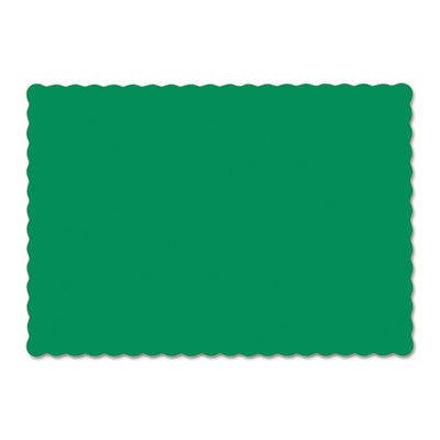 HFM310526 Placemats, Smooth Surface, Scalloped Edges, 13.5" x 9.5", Jade, 1,000/Carton