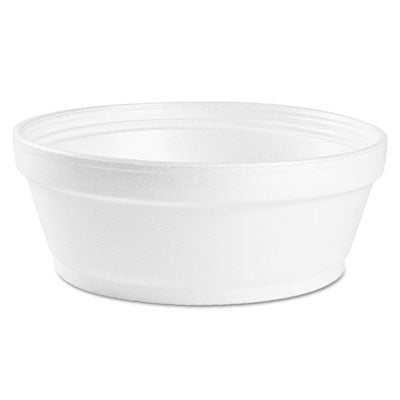 DCC8SJ32 Foam Container, Squat, 8 oz, 4.63" Diameter x 1.13" h, White, 500/Carton DART