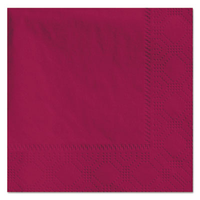 HFM180324 Embossed Beverage Napkins, 2-Ply, 9.5 x 9.5, Burgundy, 1,000/Carton