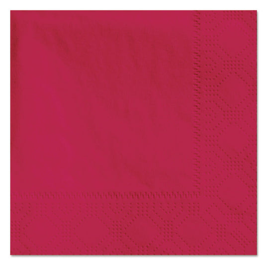 HFM180311 Embossed Beverage Napkins, 2-Ply, 9.5 x 9.5, Red, 1,000/Carton