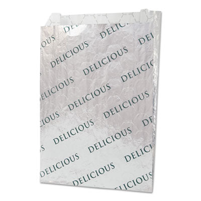 BGC300519 Foil/Paper/Honeycomb Insulated Bag, Delicious Labeling, 8" x 2" x 6", White, 1,000/Carton BAGCRAFT