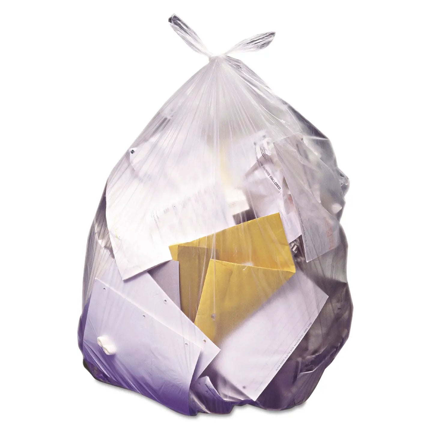 HERZ8648UNR01 High-Density Waste Can Liners, 56 gal, 22 mic, 43" x 48", Natural, 25 Bags/Roll, 6 Rolls/Carton Heritage