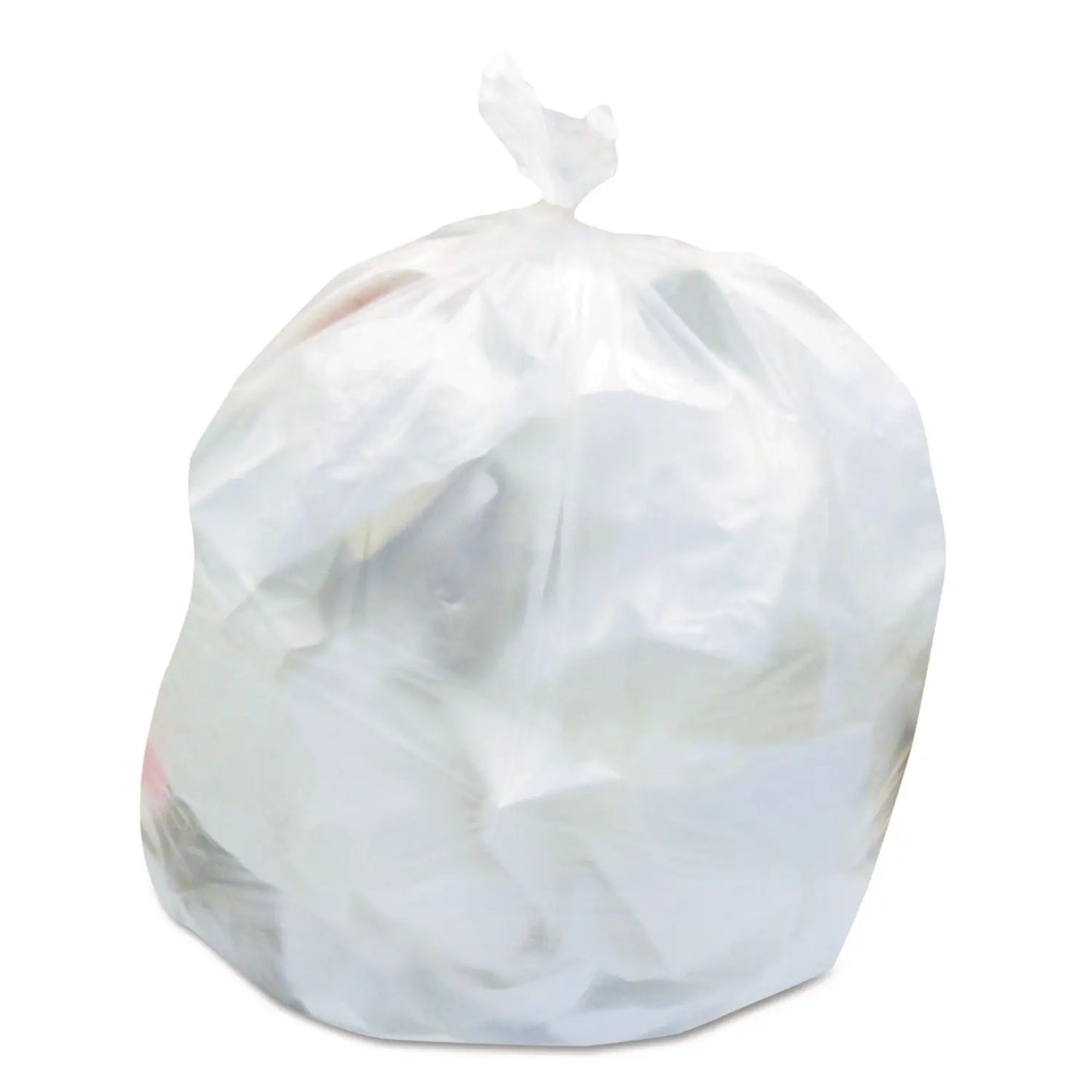 HERZ6037LNR01 High-Density Waste Can Liners, 30 Gal, 8 mic, 30" x 37", Clear, 25 Bags/Roll, 20 Rolls/Carton Heritage
