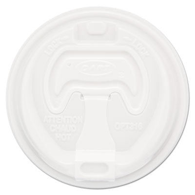 DCC16RCLPK Optima Reclosable Lid, Fits 12 oz to 24 oz Hot Cups, Plastic, White, 100/Pack DART