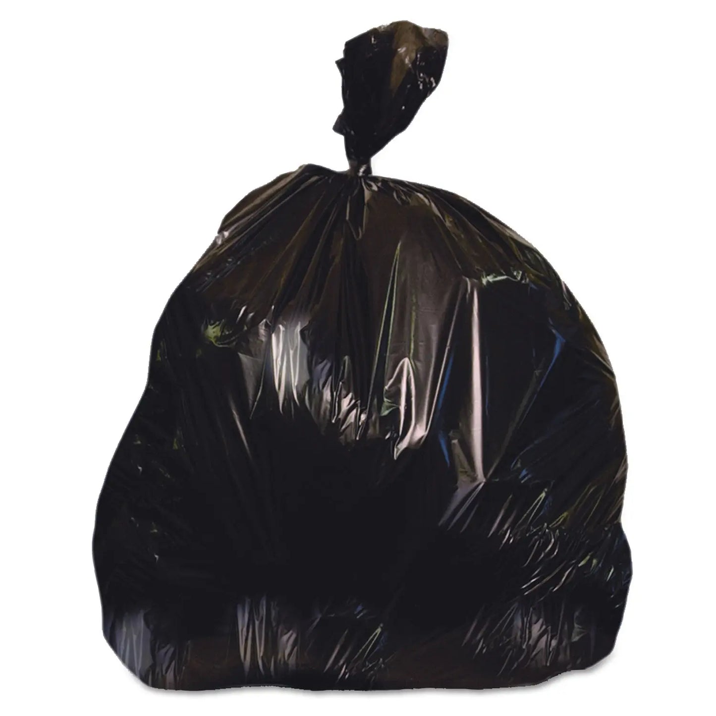 HERH7658SK Linear Low-Density Can Liners, 60 Gal, 1.25 Mil, 38" X 58", Black, 100/carton Heritage