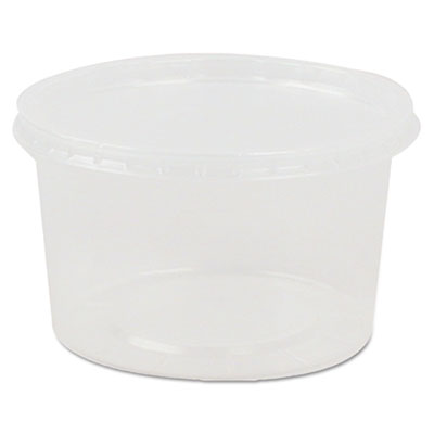 WNAAPCOMBO08 Deli Containers and Lids, 8 oz, 4.56" Diameter x 1.09" h, Clear, Plastic, 250/Carton