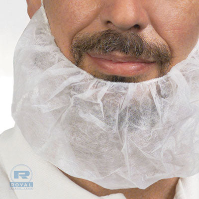 RPPRBP1M Poly Latex-Free Beard Protector, Spun-Bonded Polypropylene, One Size Fits All, White, 100/Box, 10 Boxes/Carton
