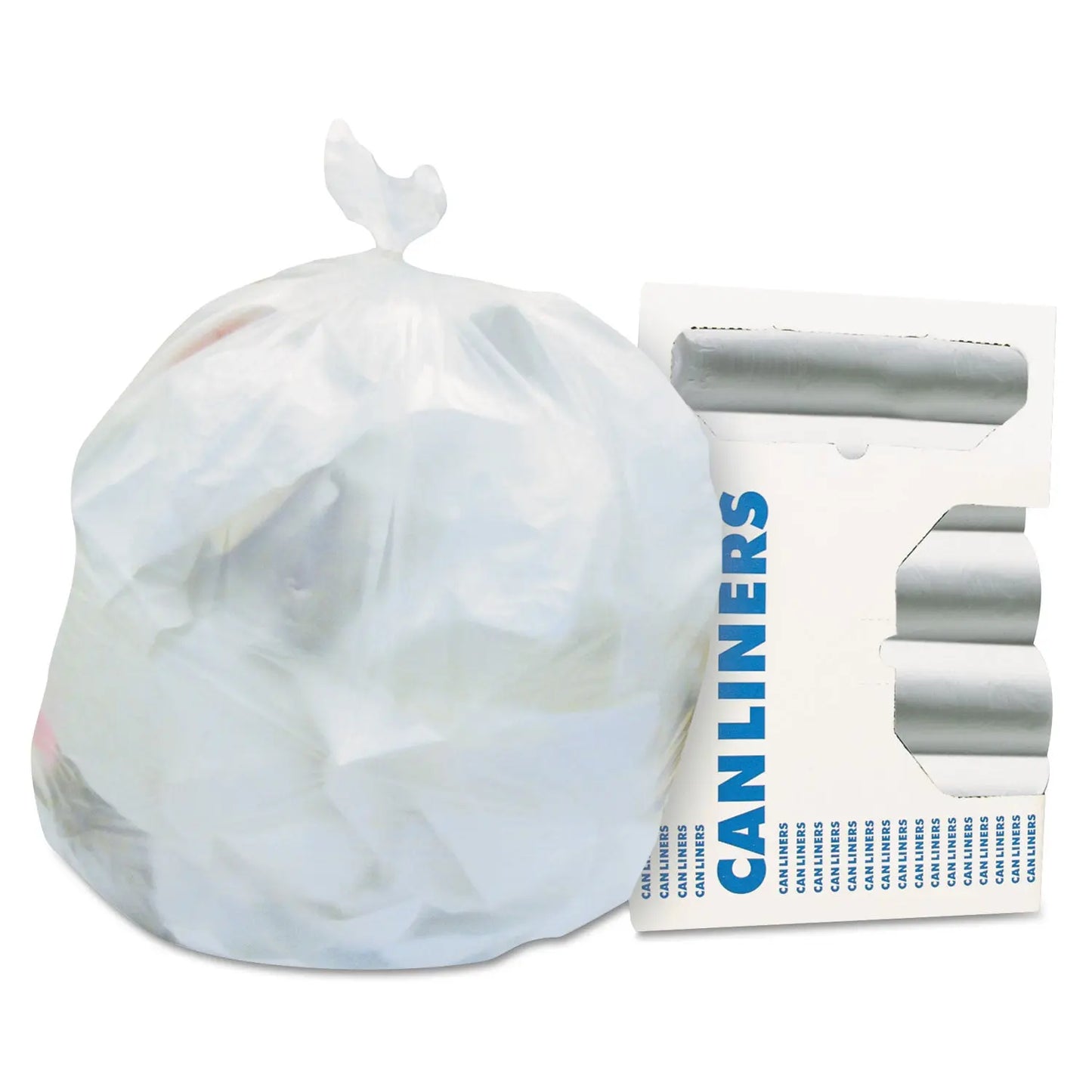 HERZ6640VNR01 High-Density Waste Can Liners, 33 gal, 16 mic, 33" x 40", Natural, 25 Bags/Roll, 10 Rolls/Carton Heritage