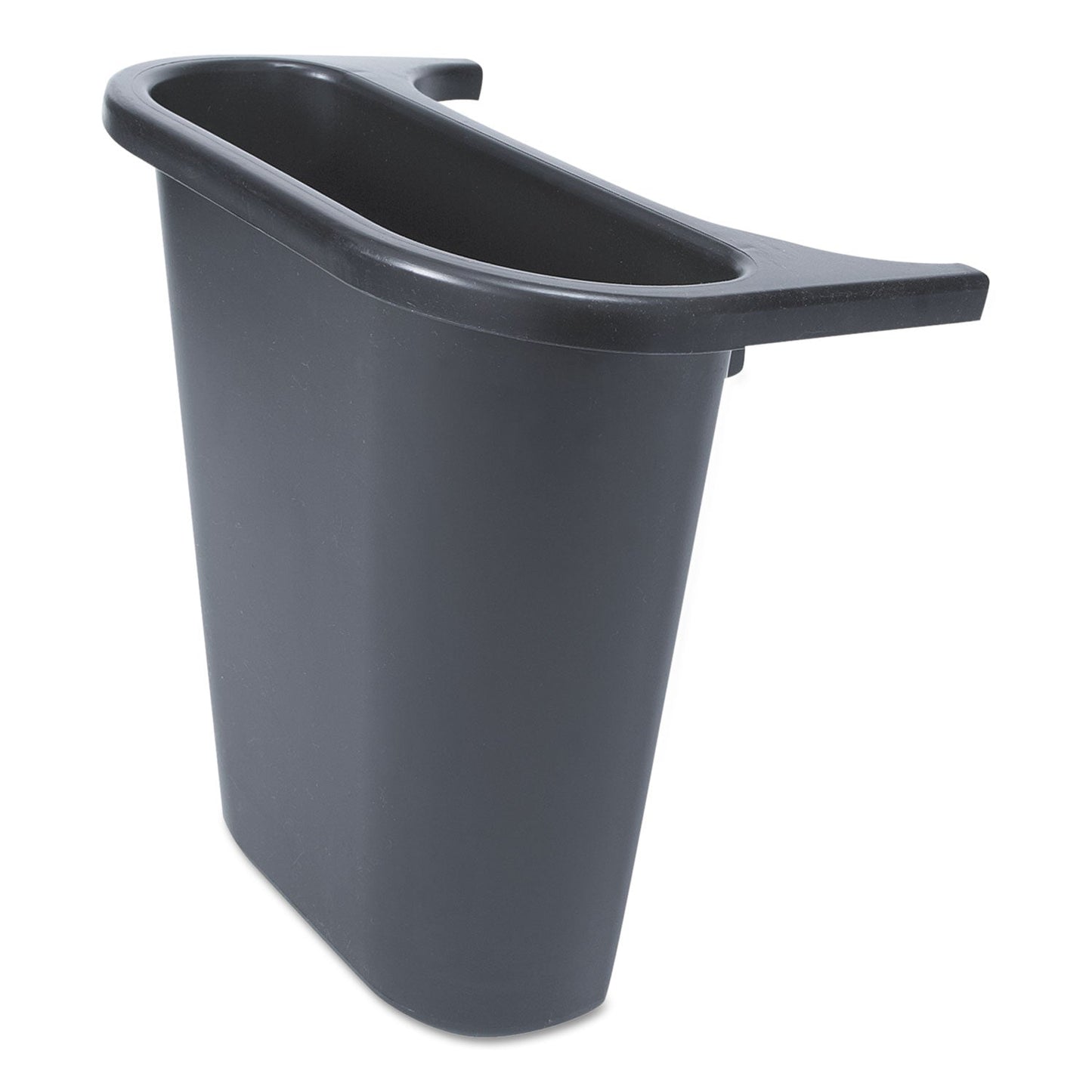 RCP295073BLA Saddle Basket Recycling Bin, Plastic, Black RUBBERMAID COMMERCIAL PROD.
