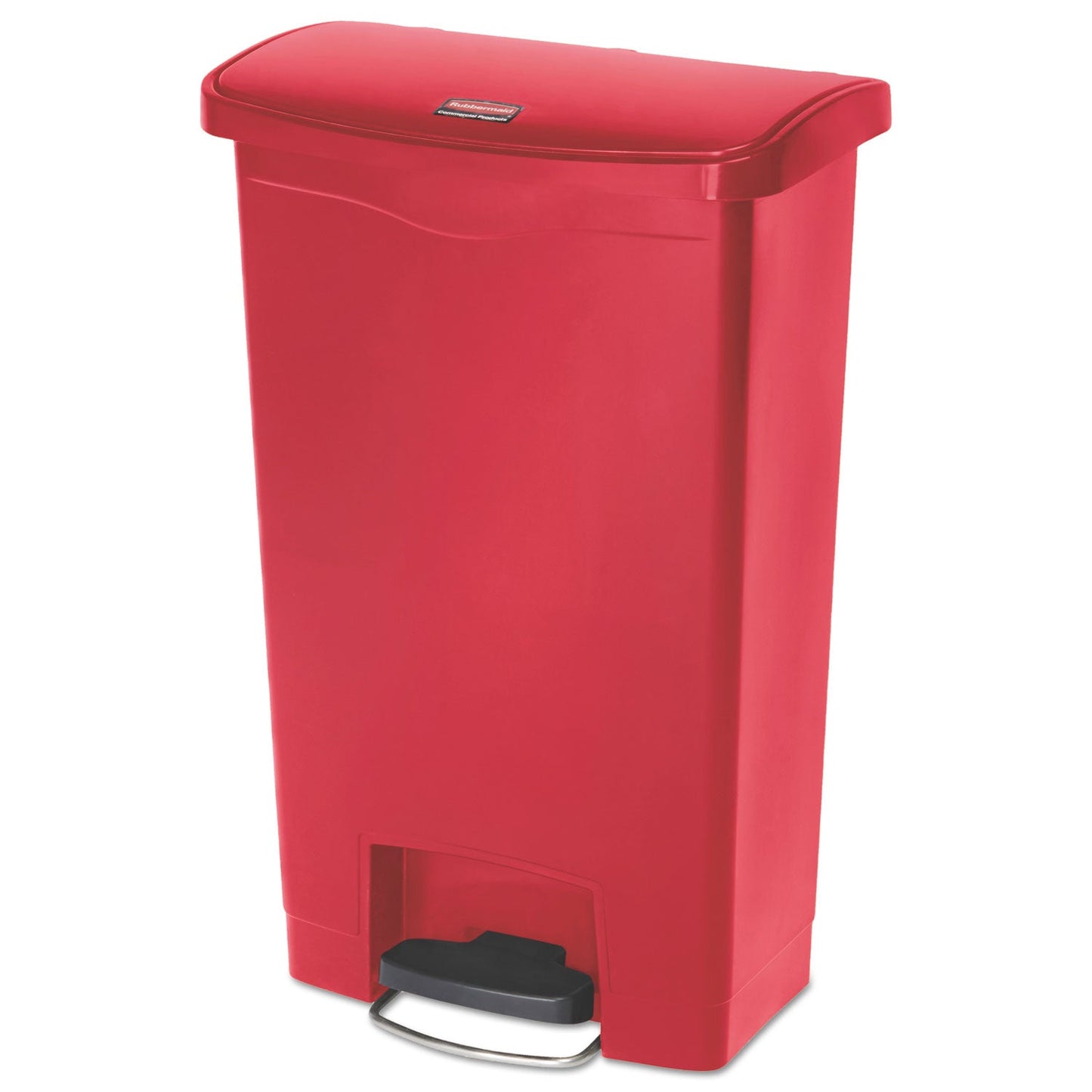 RCP1883566 Streamline Resin Step-On Container, Front Step Style, 13 gal, Polyethylene, Red RUBBERMAID COMMERCIAL PROD.