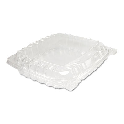 DCCC89PST1 ClearSeal Hinged-Lid Plastic Containers, 8.31 x 8.31 x 2, Clear, Plastic, 125/Bag, 2 Bags/Carton DART