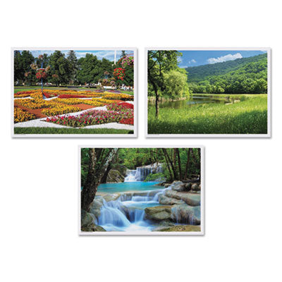 HFM702077 Placemats, Three Summer Days Photo Designs, Smooth Surface, Straight Edges, 14" x 10", Multicolor, 1,000/Carton