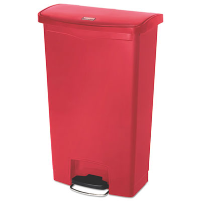 RCP1883568 Streamline Resin Step-On Container, Front Step Style, 18 gal, Polyethylene, Red RUBBERMAID COMMERCIAL PROD.