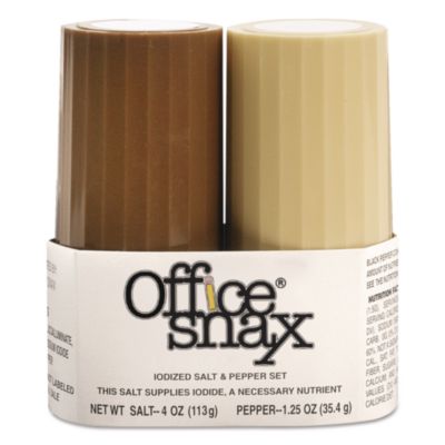 OFX00057 Condiment Set, 4 Oz Salt, 1.5 Oz Pepper, Two-Shaker Set OFFICE SNAX, INC.