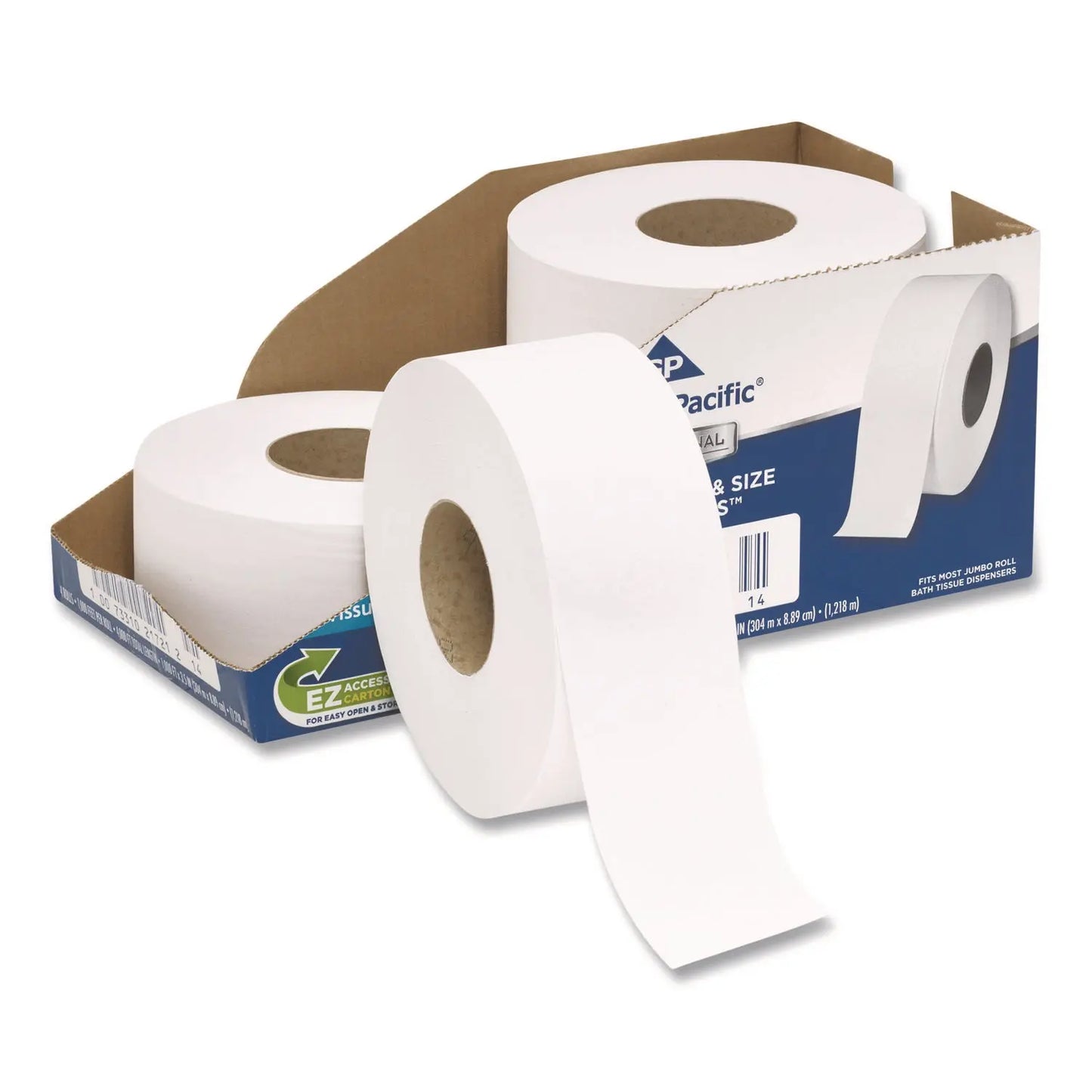 GPC2172114 White Jumbo Bathroom Tissue, Septic Safe, 2-Ply, 3.5" x 1,000 ft, 4 Rolls/Carton Georgia Pacific Professional