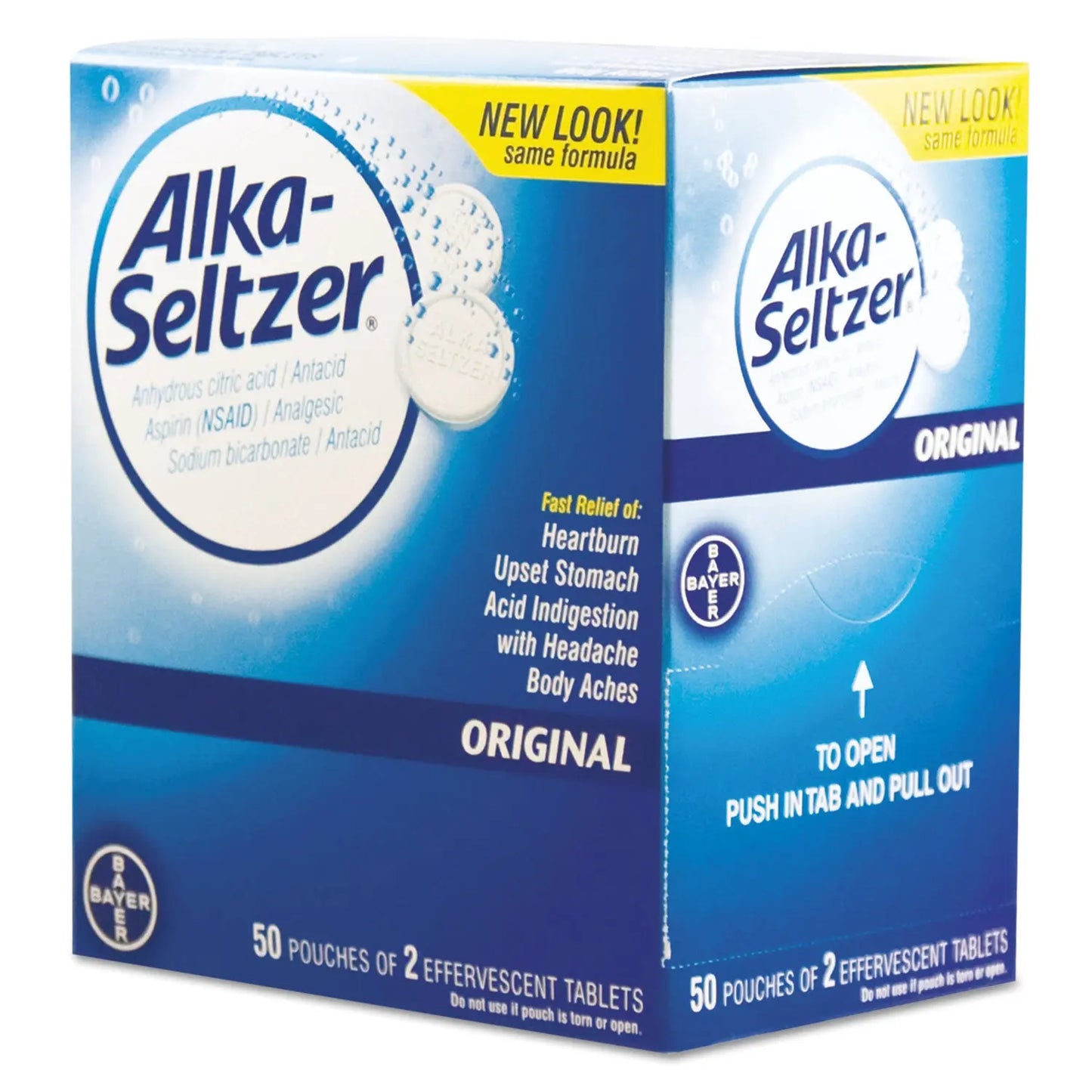 PFYBXAS50 Antacid And Pain Relief Medicine, Two-Pack, 50 Packs/box Alka-Seltzer
