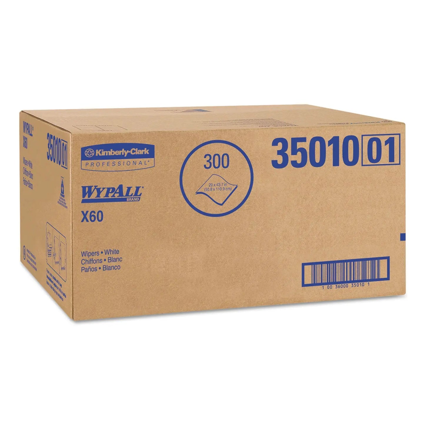 KCC35010 X60 Shower Towels, 22.5 x 39, White, 100/Box, 3 Boxes/Carton WypAll