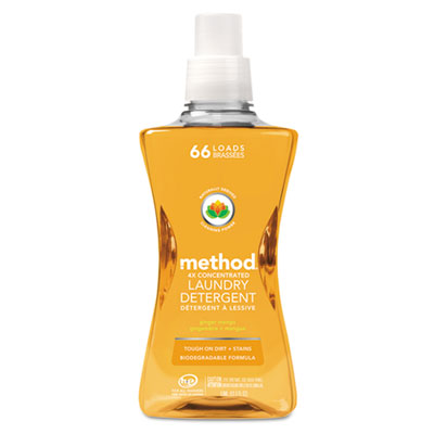 MTH01490 4x Concentrated Laundry Detergent, Ginger Mango, 53.5 Oz Bottle, 4/carton METHOD PRODUCTS INC.