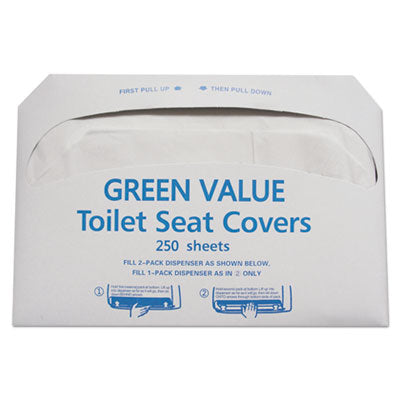 TEHGVTSC5000 Half-Fold Toilet Seat Covers, 14.75 X 16.5, White, 5,000/carton