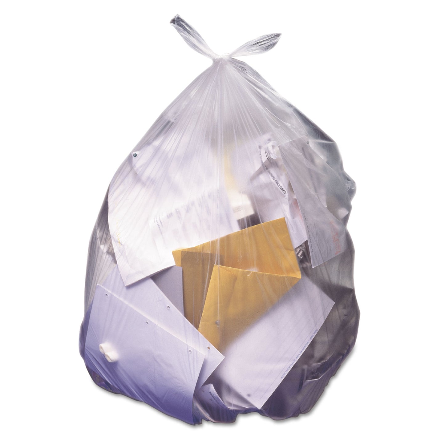 HERZ8048HNR02 High-Density Waste Can Liners, 45 gal, 14 mic, 40" x 48", Natural, 25 Bags/Roll, 10 Rolls/Carton Heritage