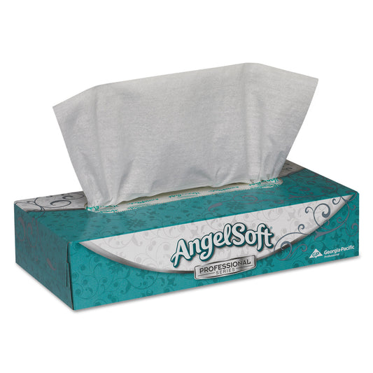 GPC48580BX Angel Soft ps Premium Facial Tissue, Flat Box, 2-Ply, White, 100 Sheets/Box