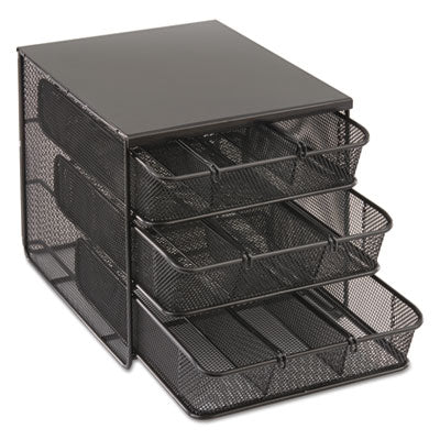 SAF3275BL 3 Drawer Hospitality Organizer, 7 Compartments, 11.5 x 8.25 x 8.25, Black