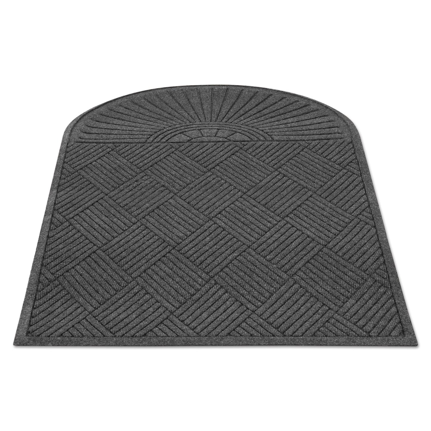 MLLEGDSF030604 EcoGuard Diamond Floor Mats, Rectangular with Single Fan, Charcoal Gray Carpeted Surface, 72" x 36"