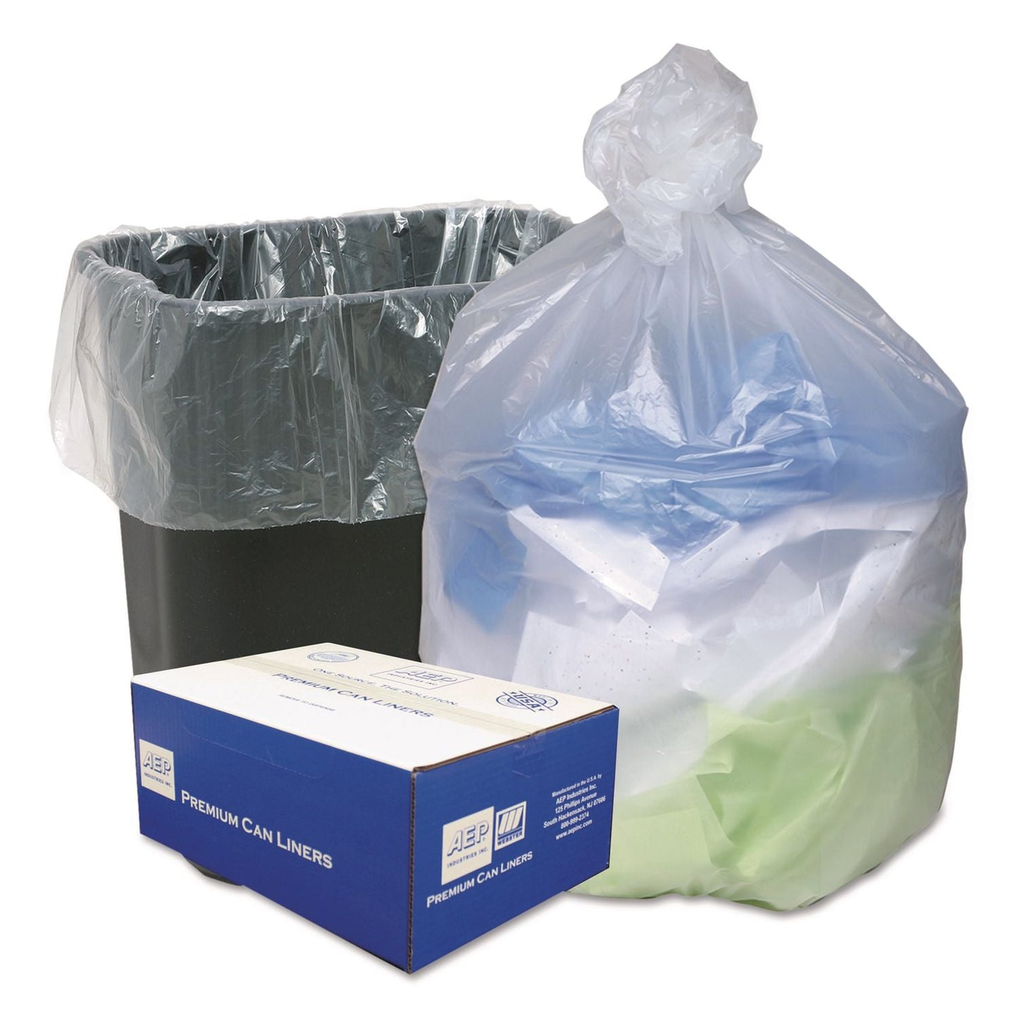 WBIWHD2431 Can Liners, 16 Gal, 8 mic, 24" x 33", Clear, 50 Bags/Roll, 4 Rolls/Carton Ultra Plus