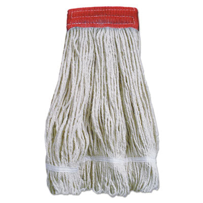 BWK5320FTBNBTCT Wideband Looped-End Mop Heads, 20 oz, Natural with Red Band, 12/Carton BOARDWALK