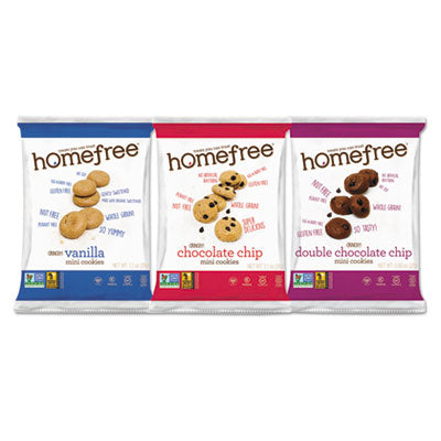 HMF01305 Gluten Free Mini Cookies Variety Pack, 1.1 Oz/0.95 Oz/1.1 Oz Packs, 30/carton HOMEFREE