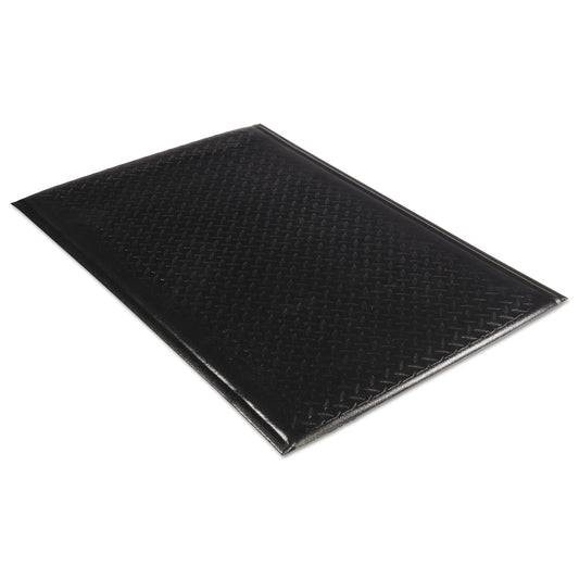 MLL24020301DIAM Soft Step Supreme Anti-Fatigue Floor Mat, Rectangular, Black Cross-Hatch Embossed Surface, 24" x 36"