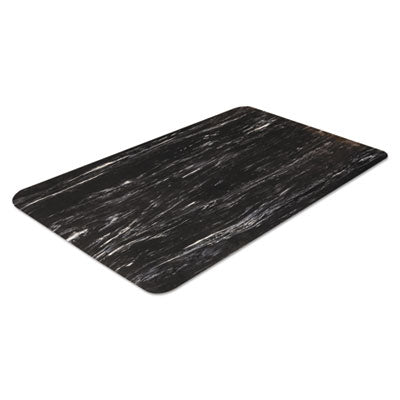 CWNCU2436BK Cushion-Step Marbleized Rubber Mat, Rectangular, Black Smooth Surface, 24" x 36" CROWN MATS & MATTING