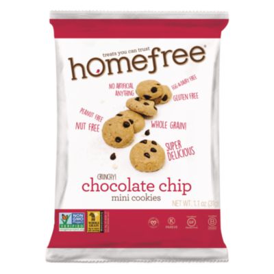 HMF01873 Gluten Free Chocolate Chip Mini Cookies, 1.1 Oz Pack, 30/carton HOMEFREE
