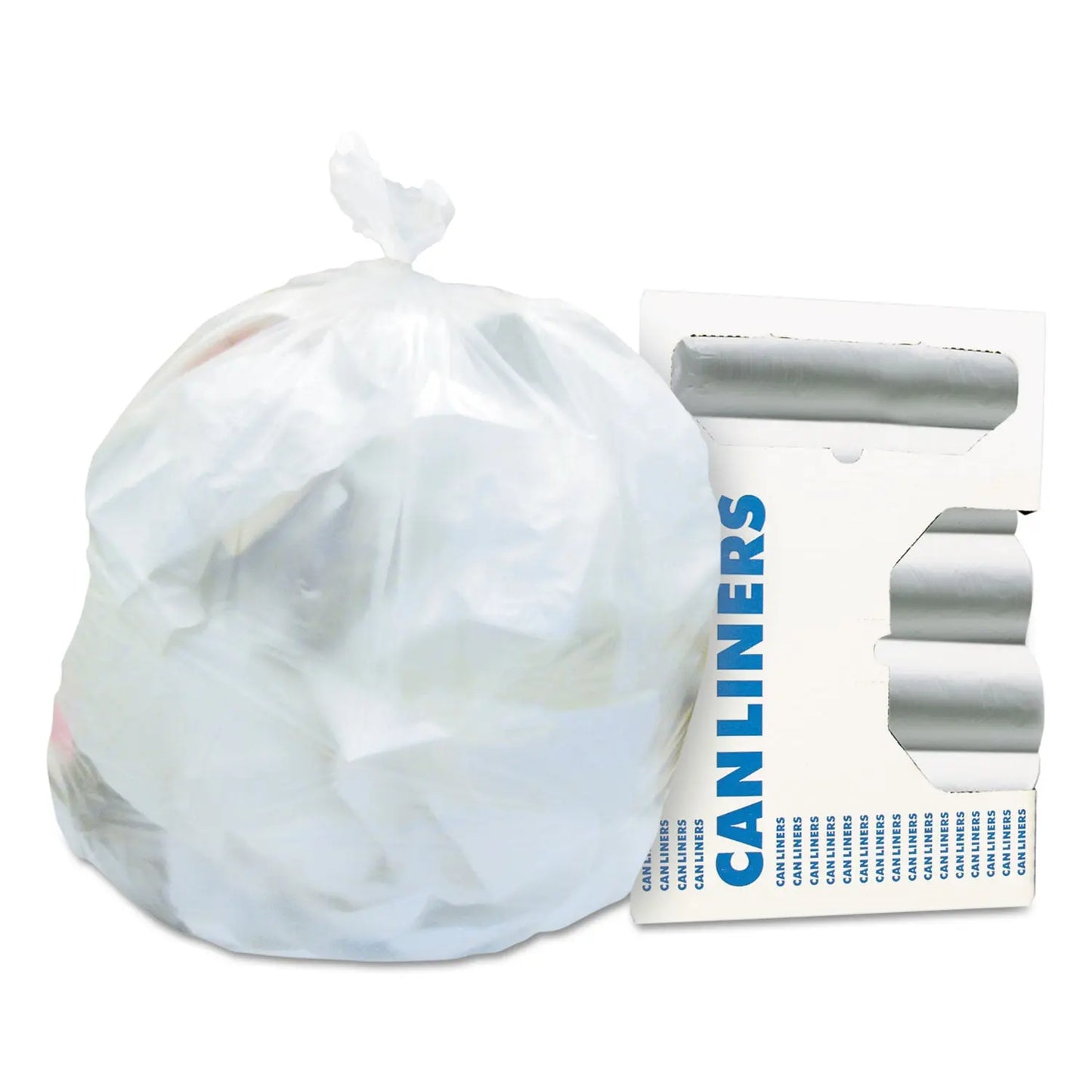 HERZ6037MNR01 High-Density Waste Can Liners, 30 Gal, 10 mic, 30" x 37", Clear, 500/Carton Heritage