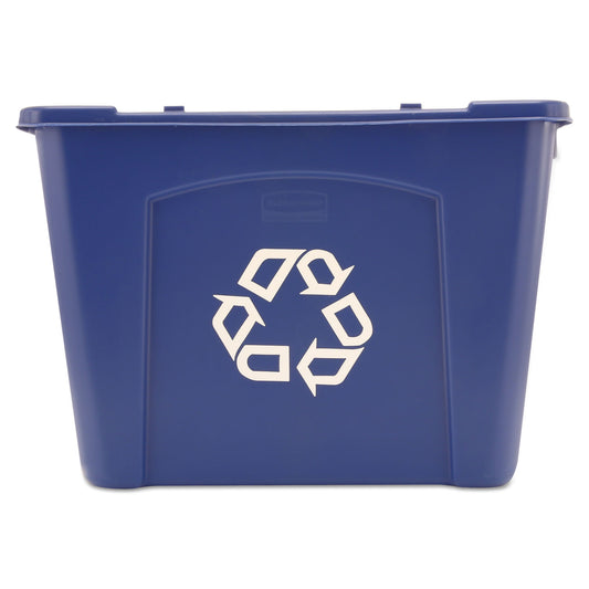 RCP571473BE Stacking Recycle Bin, 14 gal, Polyethylene, Blue