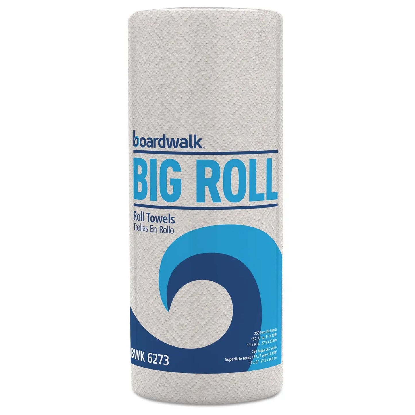 BWK6273 Kitchen Roll Towel, 2-Ply, 11 X 8.5, White, 250/roll, 12 Rolls/carton Boardwalk