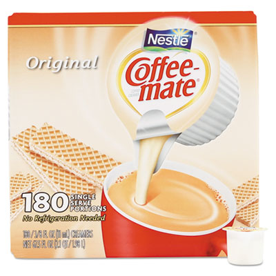 NES753032 Liquid Coffee Creamer, Original, 0.38 Oz Mini Cups, 180/carton NESTLE